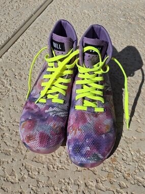 NOBULL Purple Watercolor Floral High-Top Trainers W 8.0
